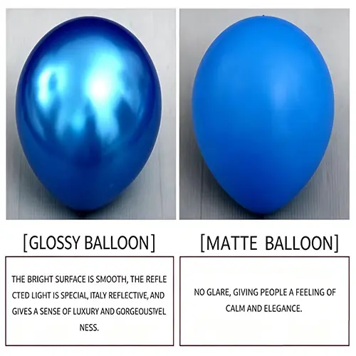 Matte versus glanzende latexballonnen