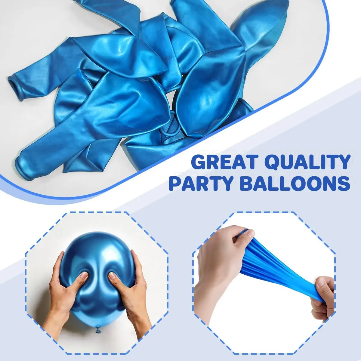 Metallic blauwe ballonnen