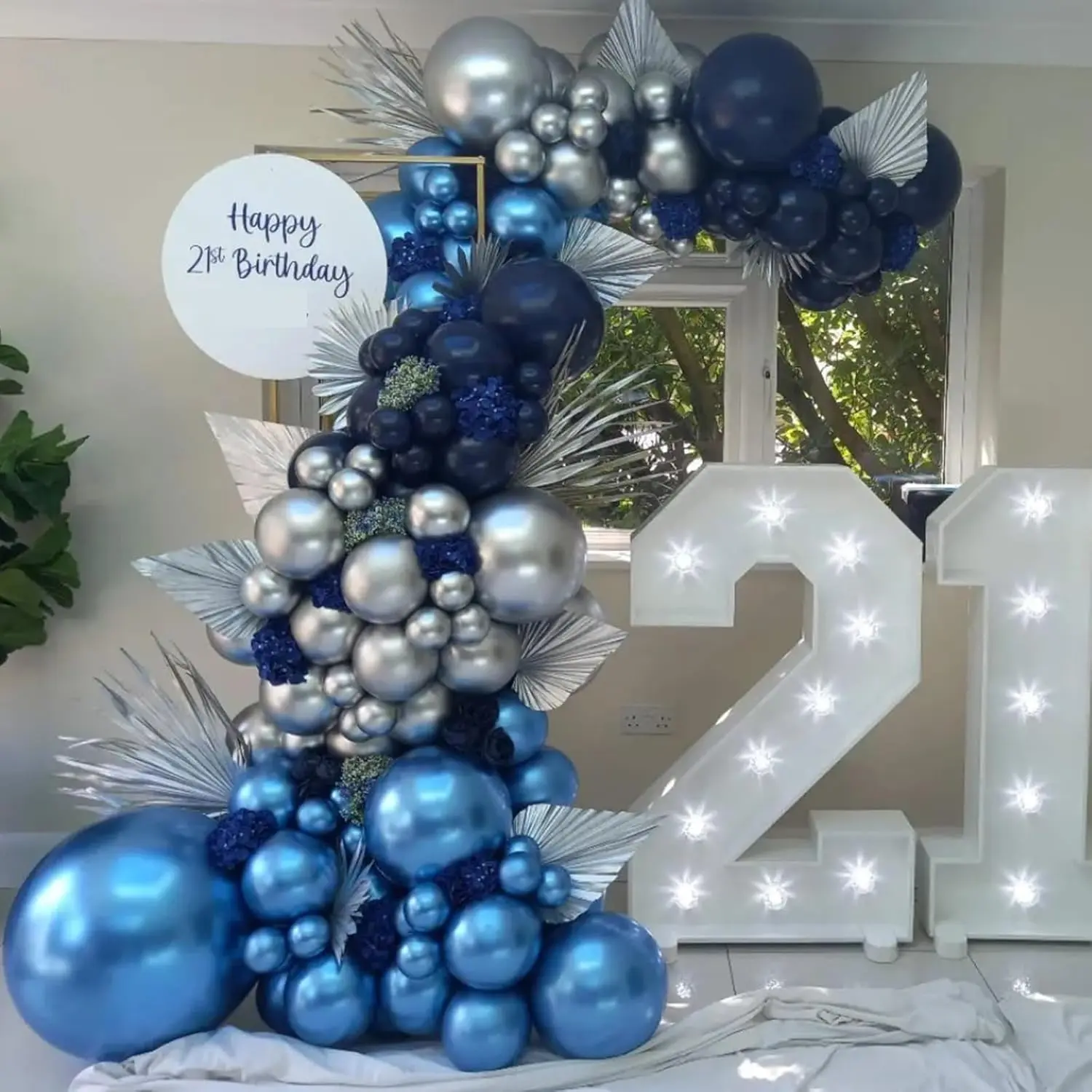 Metallic blauwe ballonnen