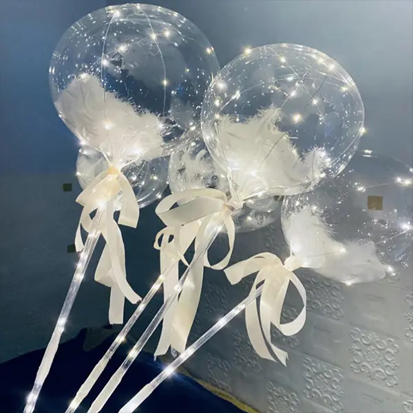 Led Bobo-ballon met verenvulling