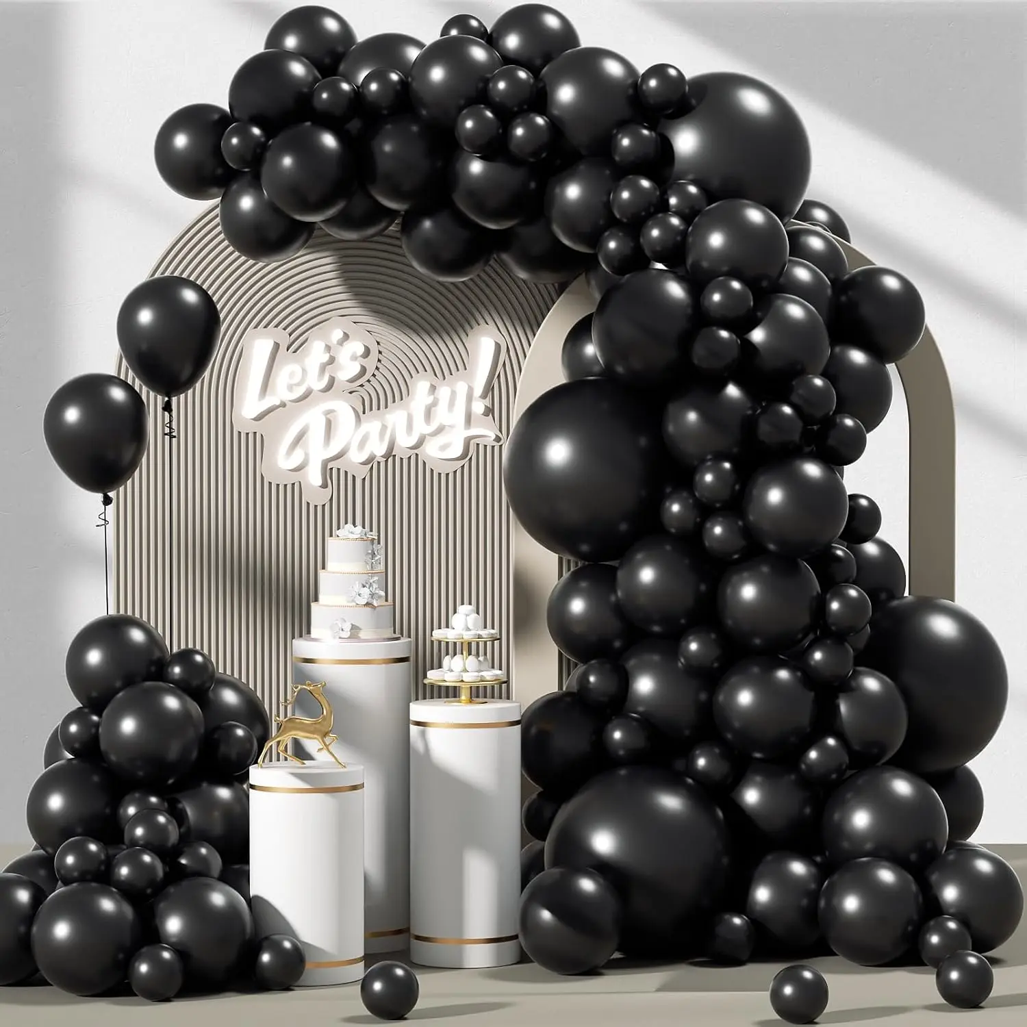 Zwarte ballonslingerboogset