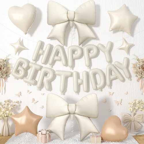 Boog knoop ballon verjaardagsset