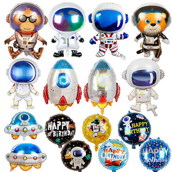 Cartoonruimte astronaut folieballon