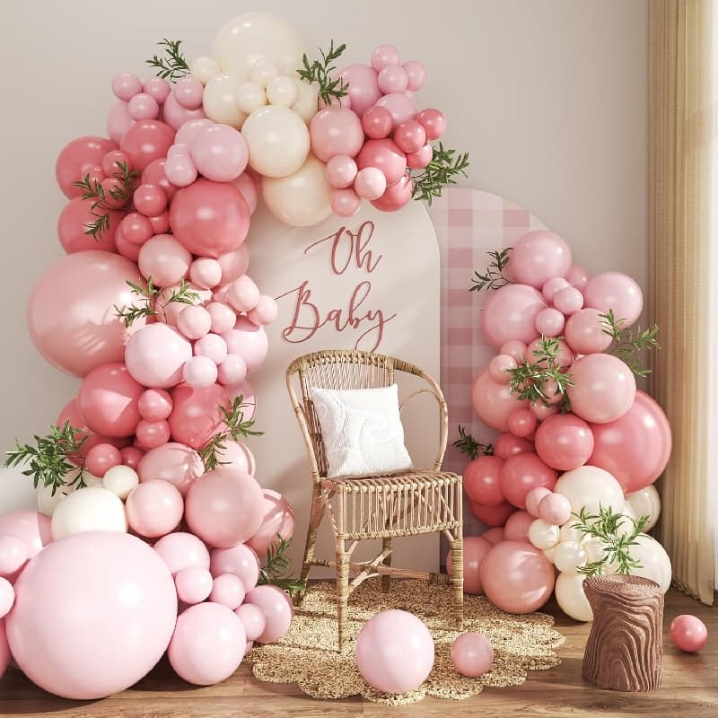 Stoffige roze ballonslingerset