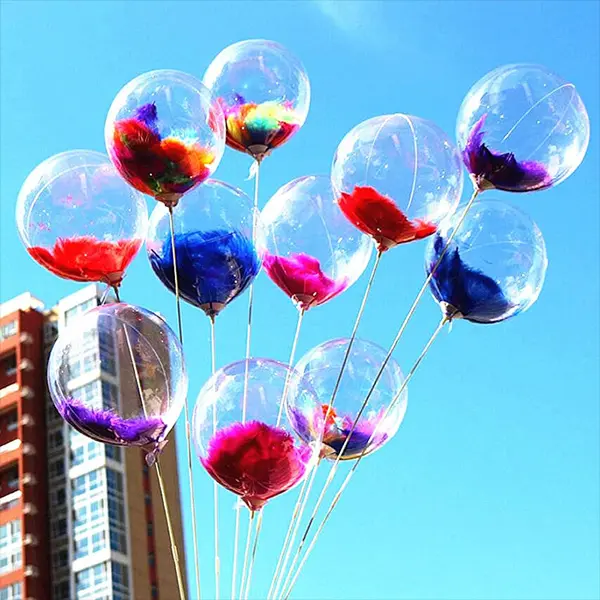 Led Bobo-ballon met verenvulling
