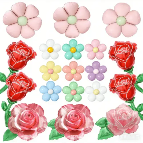 Folieballonnen met bloemen