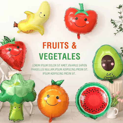 Groenten en fruit folieballonnen