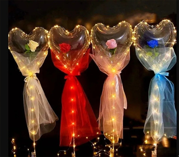 Hartvormige Bobo Ballon Rose Set