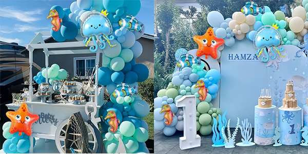 Balloon Garland with Shark Foil Balloons