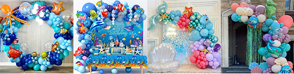 Underwater world balloon arch