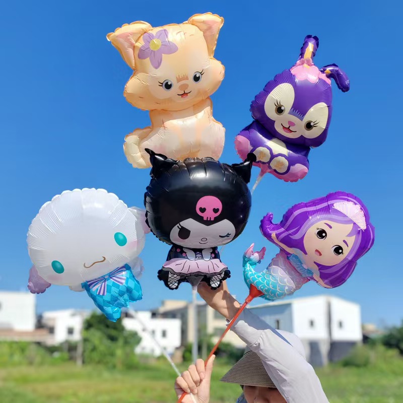 Mini folieballonnen op stokjes