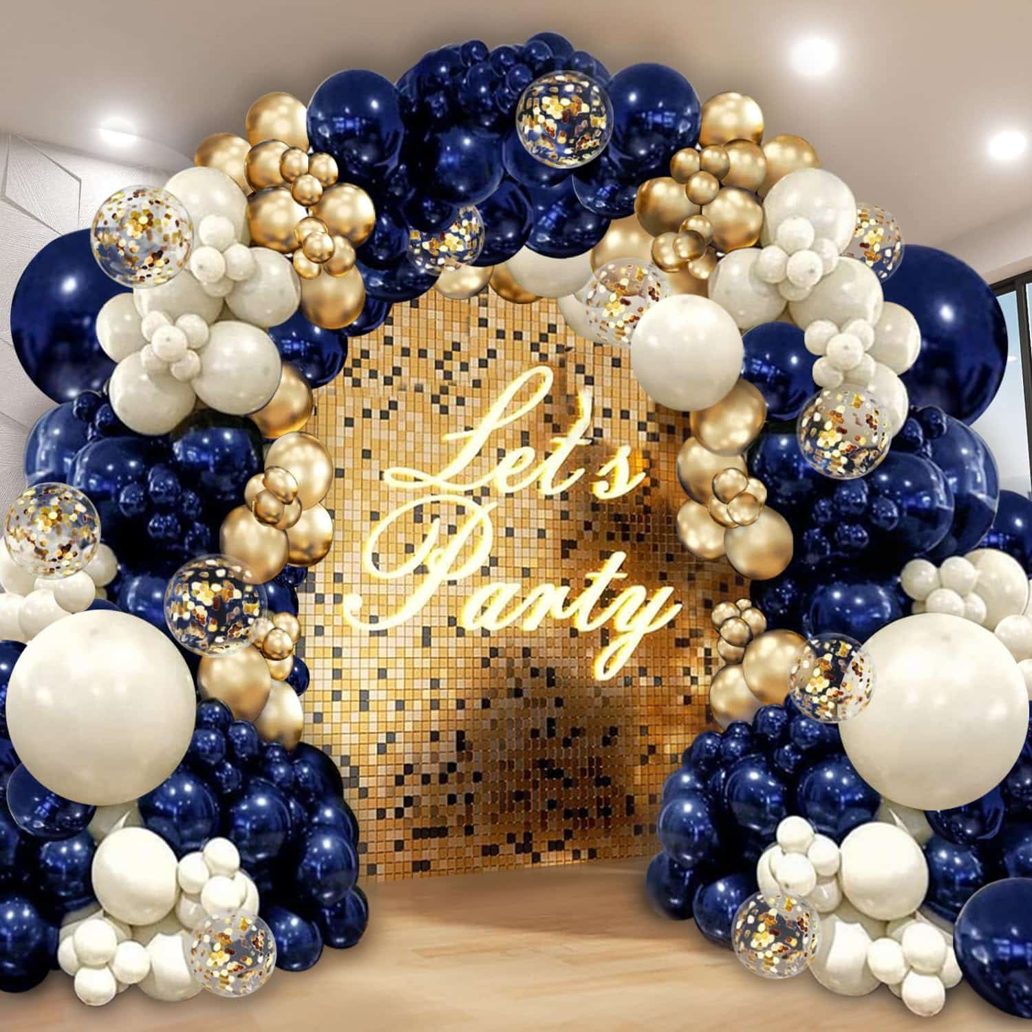 Marineblauw gouden ballon Garland Arch Kit