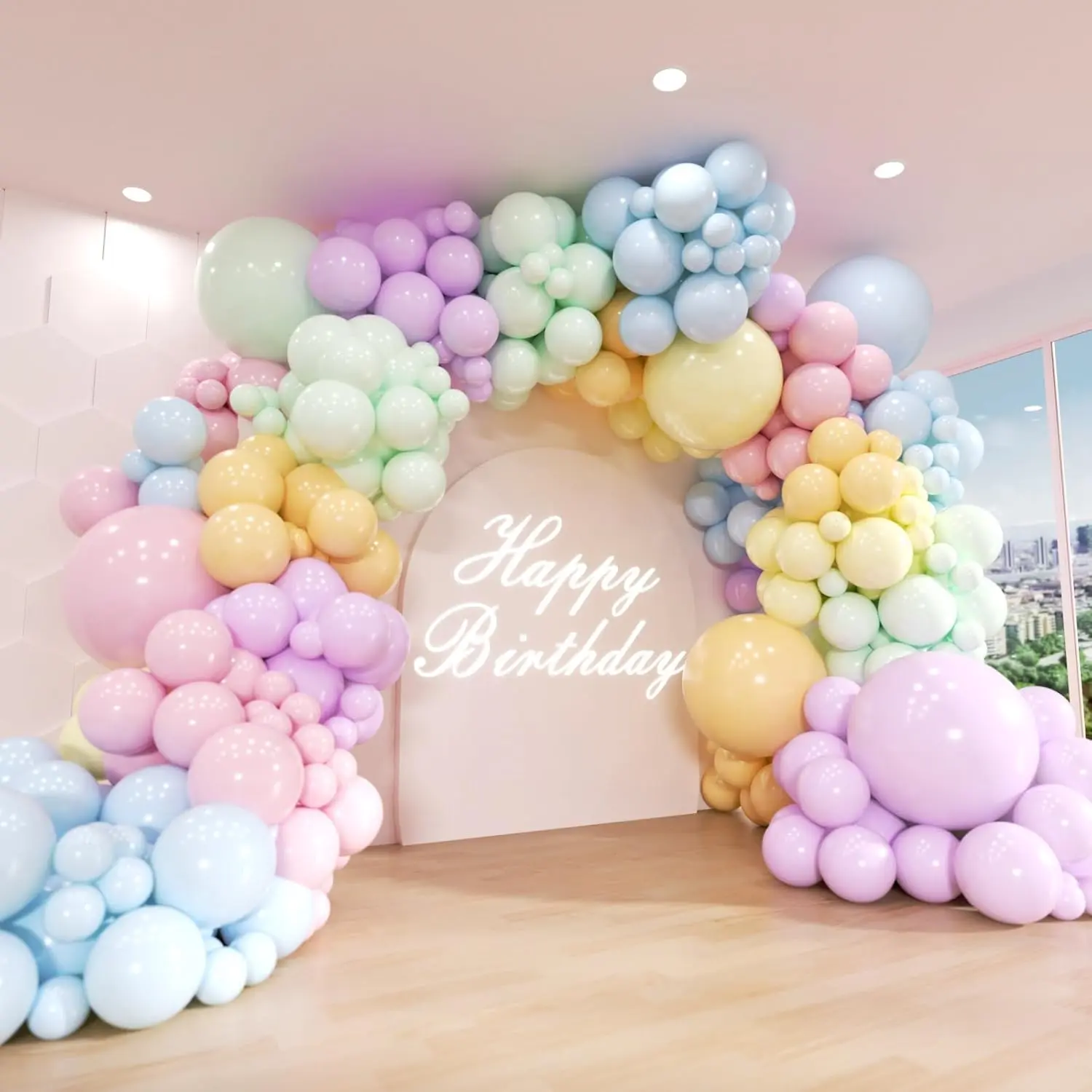Ballonnenboog in pastelkleur