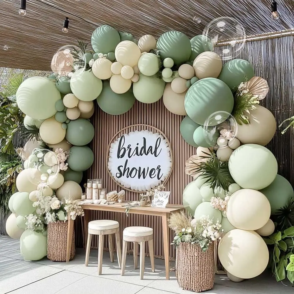 salie groene baby shower ballonboog